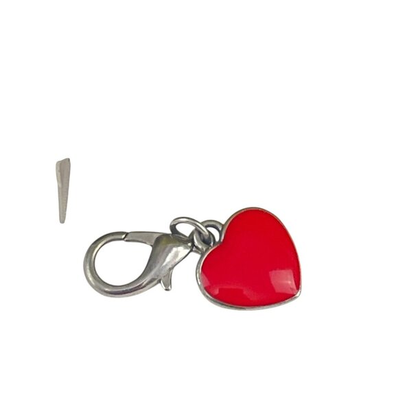 Heart-Shaped Red Enamel Charm Lobster Clasp For Bracelets Necklaces & Keychains - Picture 3 of 5
